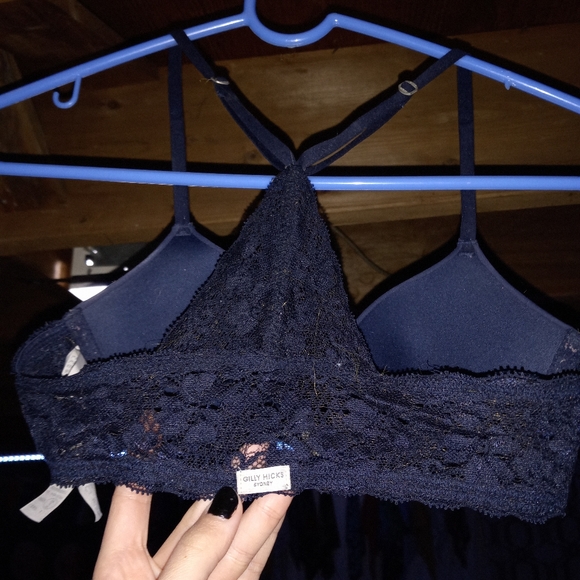 Gilly Hick, 32A, turquoise cheetah print & Navy Blue Lace up, Push em' Up Bra - Picture 10 of 11